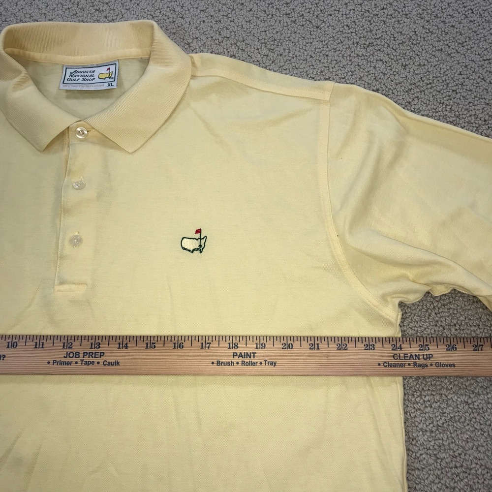 Augusta National Golf Shop Masters Polo Shirt Mens XL Yellow Mercerized Cotton - Picture 6 of 7